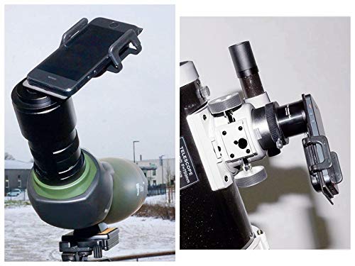 Astromania Smartphone iPhone Adapter with T2 Thread and Eyepiece Adapter 52-59mm - for Photography with telescopes and Spotting Scope or Binoculars IPhone and Eyepiece Adapter 52 - 59mm