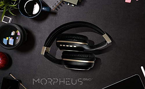Morpheus 360 Bluetooth Headphones, Wireless Headphones Over Ear, Wireless Headset with Microphone, White with Rose Gold Accents, Comfortable Design HP5500R
