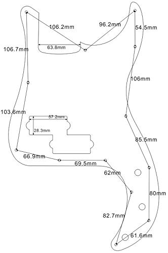 Custom For Fender US Standard Precision Bass Style Electric Guitar Pickguard (3 Ply Black) 3 Ply Black