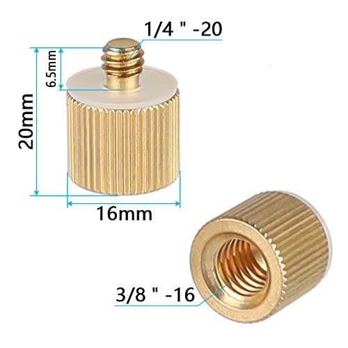 CAMVATE 3/8" -16 Female to 1/4"-20 Male Tripod Thread Reducer Adapter for Tripod(2 Pieses) - 1233