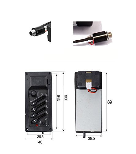 Timiy EQ-7545R Piezo Pickup Acoustic Guitar Preamp Pickup Amplifier Equalizer Tuner 4 Bands Preamp Amplifier Equalizer Tuner Acoustic Guitar Pickup Preamp