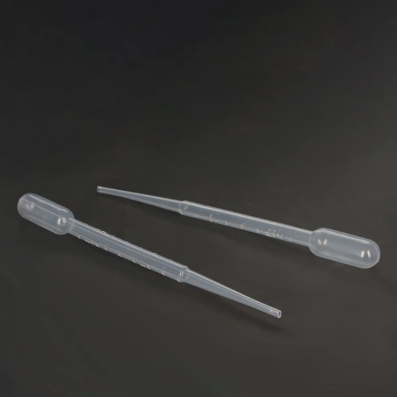 Bettomshin 2ml Plastic Disposable Pipettes 5.63" Length Clear Graduated Transfer Pipettes Liquid Dropper for Ear Eye Essential Oils Alcohol Paint Makeup Lab 200pcs 2ml 200pcs