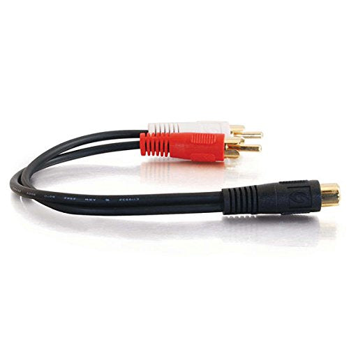 C2G Value Series One RCA Female to Two RCA Male Y-Cable, Black (6 Inches) - 03181 RCA Female to RCA Male 0.5 Feet