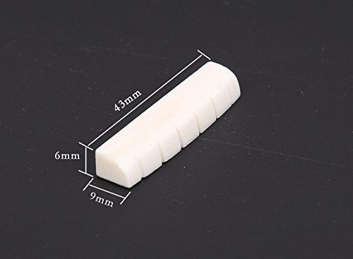 Futheda 6PCS 3 Sets 6 String Guitar Bridge Saddle and Nut Made of Real Bone for Acoustic Guitar Replacement Parts