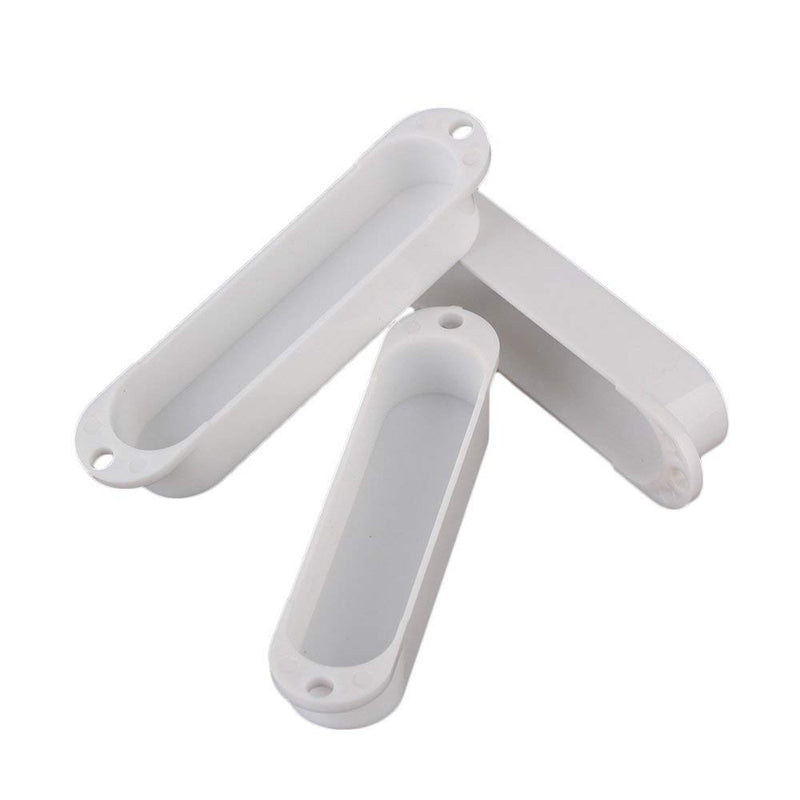 lovermusic lovermusic 3pcs 82x18x13.5mm White Plastic Closed Shell Guitar Single Coil Pickup Cover