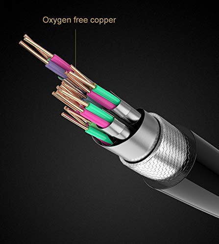 SIKAI MOSHOU Ultra High Speed HDMI 2.1 Cable 8K 60Hz, 4K 120Hz, 3D Ultra HDR 48Gbps HiFi eARC Dolby Atmos HDCP2.2 HDMI Cable Compatible with Samsung QLED 8K Q900 TV, TCL Roku TV, VIZIO TV (6 Feet) 6 Feet