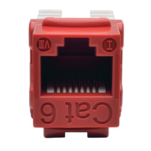 TRIPP LITE Cat6/Cat5e 110 Style Punch Down Keystone Jack RED TAA GSA (N238-001-RD)