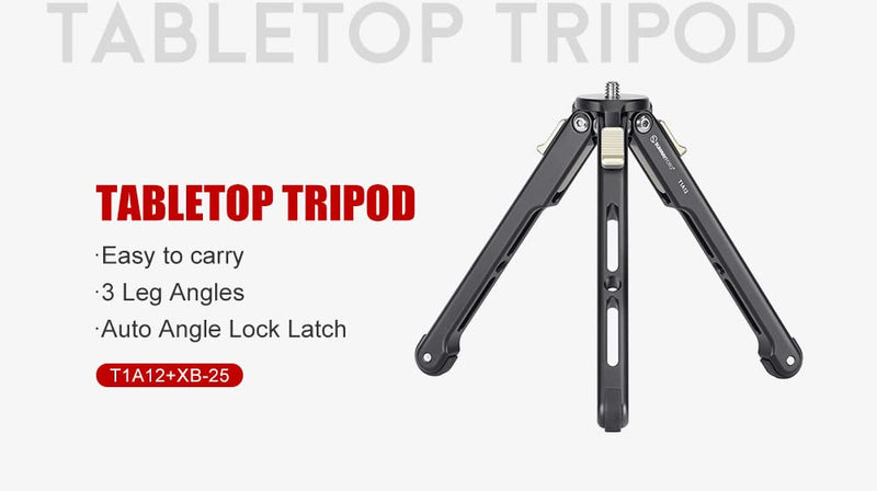 SUNWAYFOTO Table Top Mini Aluminum Tripod T1A12 Tabletop 3 Leg Lock Angles Sunway