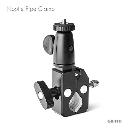 GRIFITI Nootle Heavy Duty Bike Bar Clamp Full Metal Construction 1/4 20 Threaded for Cameras and Phone Mounts