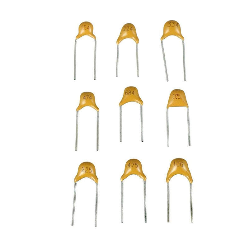 BOJACK 10 Type Values 650Pcs Ceramic Capacitor Assortment Kit Capacitors from 0.1uf/100 nF to 10 uF in a Box
