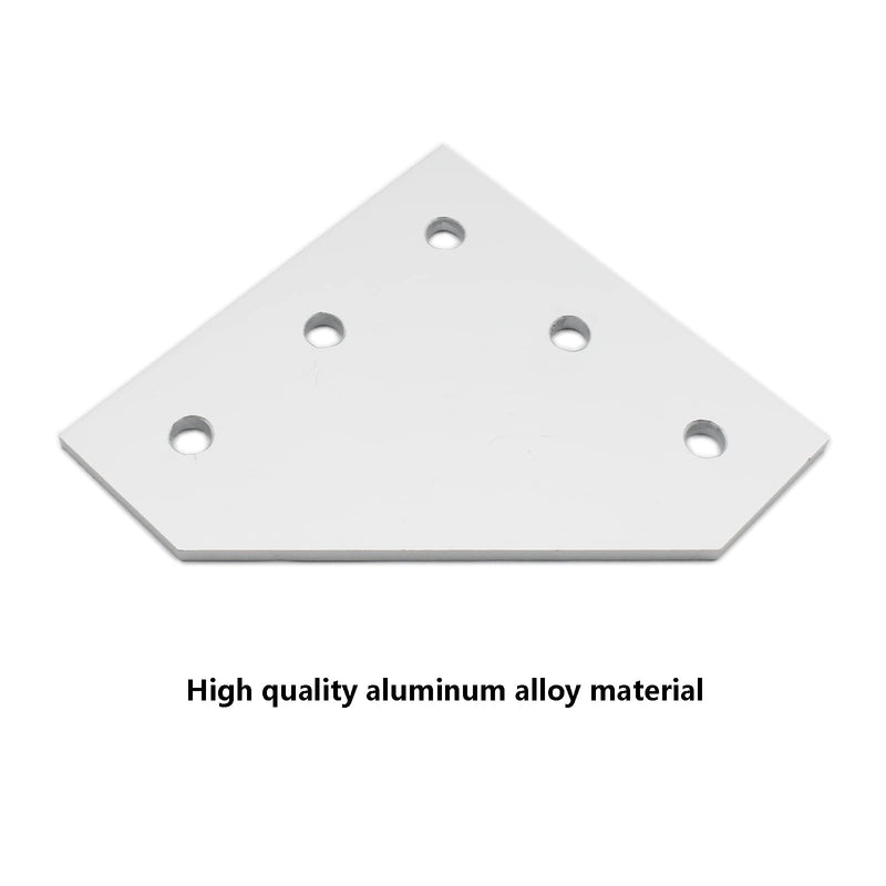 [AUSTRALIA] - 4 PCS Joint Plate, TTZEZE Surface Anodic Oxidation Silver L Shape Corner Bracket Plate 5 Hole Outside Joining Plate for 3030 Series Aluminum Profile 3D Printer Frame 3030L 