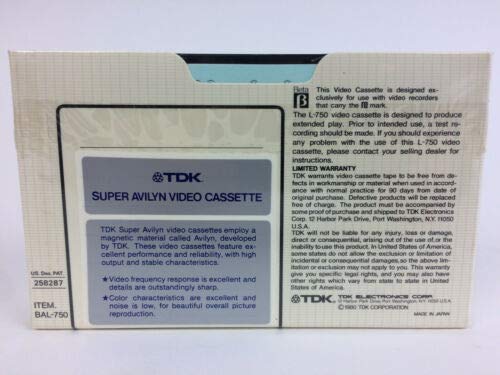 TDK Super AVILYN L-250 BETA Video Cassette