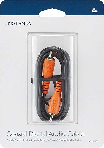 Insignia - 6' Digital Coaxial Audio Cable - Black