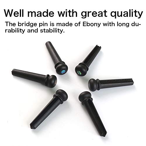 Guitar bridge pins-Comes with 6 pieces Ebony Ebony Bridge guitar pins