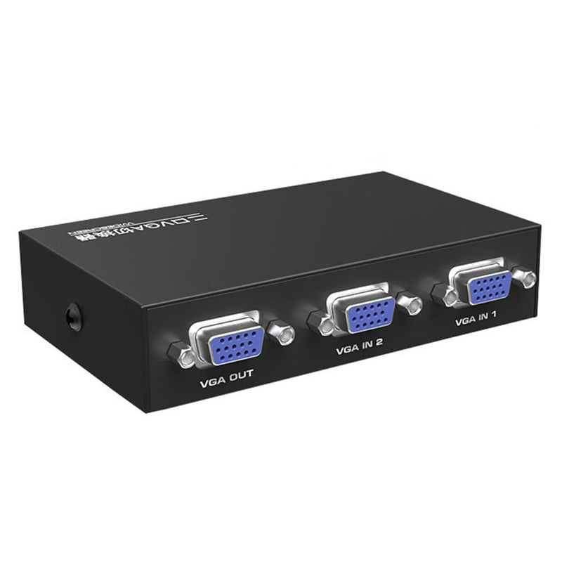 [AUSTRALIA] - Suckoo 2 Port VGA Video switcher 2 in 1 Out 1 in 2 Out bidirectional Mutual Video Sharing Computer Host External VGA TV Monitor Projector selector Switch Box 1 Host at a time 