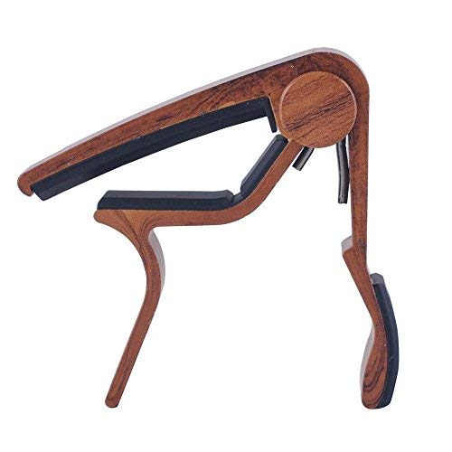 Muse Musical Wooden Color Guitar Capo for Acoustic Guitar,Electric Guitar,Bass,Ukulele(Rosewood Color)