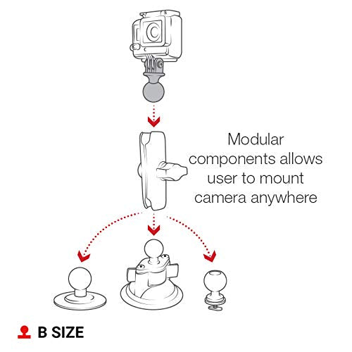 [AUSTRALIA] - RAM Mounts RAP-B-202U-GOP1 Action Camera Universal Ball Adapter with B Size 1" Ball 