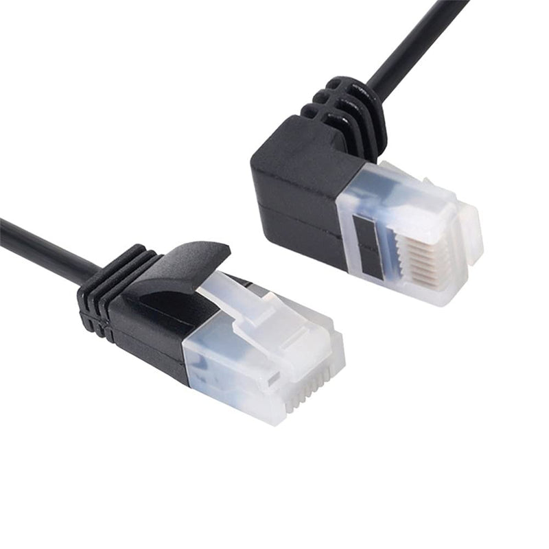 [AUSTRALIA] - xiwai Ultra Slim Cat6 Ethernet Cable RJ45 Down Angled to Straight UTP Network Cable Patch Cord 90 Degree Cat6a LAN for Laptop Router TV Box (3.0m) 3.0M 