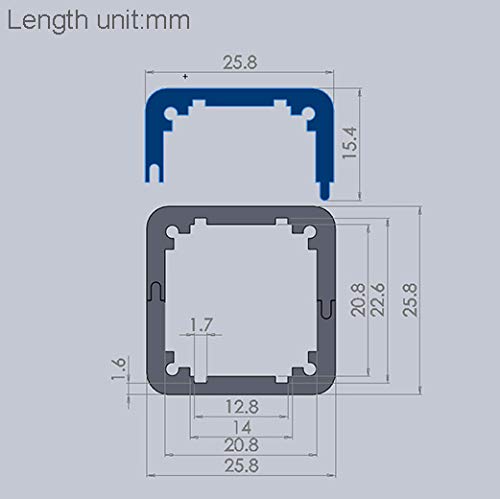 JIUWU 2pcs Silver Surface Drawing Process Split Aluminum Enclosure Electronic Project Box Case for PCB Instrument Amplifier DIY, 25x25x80mm (WHL)