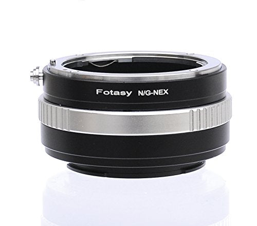 Fotasy Manual Nikon G Lens to Sony E-Mount Adapter, Nikon F to E Mount, Nikon G AFS Adapter Sony FE, fit Sony Alpha NEX-5T NEX-6 NEX-7 a3000 a3500 a5000 a5100 a6000 a6100 a6300 a6400 a6400 a6500 a6600 Nikon G to E-Mount