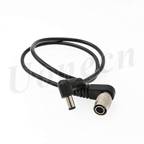 Uonecn Right Angle Hirose 4 Pin Male to Right Angle DC Jack for Sony F5 Camera to SmallHD Monitor