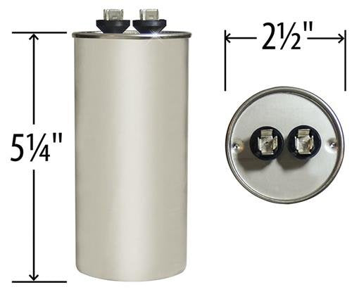 Trane CPT01074 / CPT-1074 - 80 uF MFD x 440 VAC Genteq Replacement Capacitor Round # C480R / 27L322