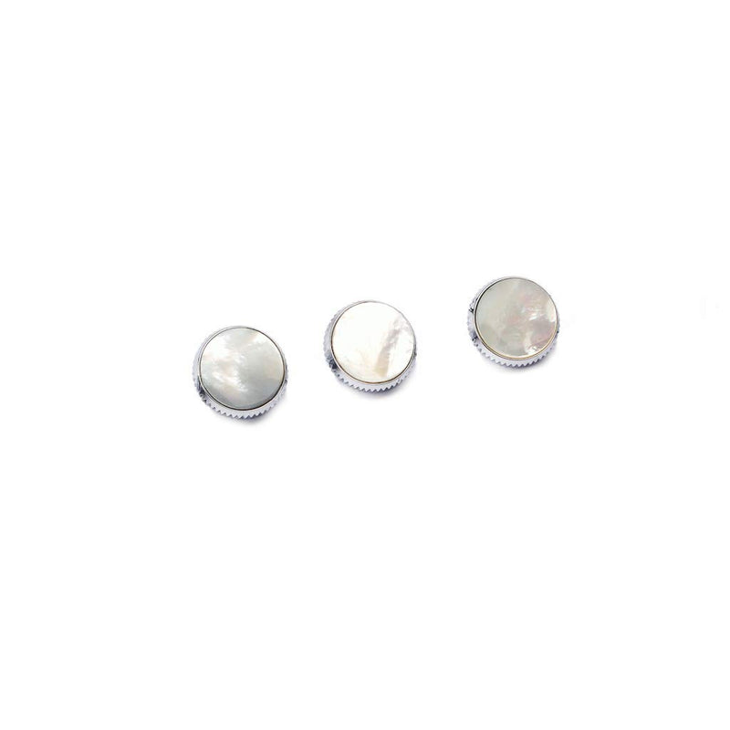Alnicov White Shell Inlay Trumpet Finger Buttons Sliver for Trumpet Replacement 3pcs