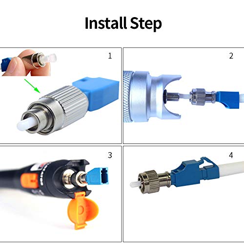 Visual Fault Locaotr Adapter, FC Male to LC Female Connector, 2.5mm to 1.25mm Hybrid Fiber Optical Convertor Adapter for Optical Power Meter, Single Mode 9/125um for VFL Connector lc-fc adapter