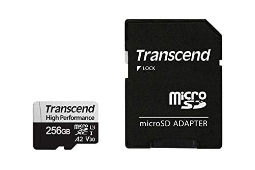 Transcend 256GB microSDXC 330S High Performance Memory Card TS256GUSD330S GREY BLACK