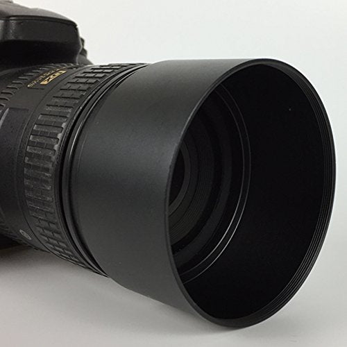 SIOTI Camera Long Focus Metal Lens Hood with Cleaning Cloth and Lens Cap Compatible with Leica/Fuji/Nikon/Canon/Samsung Standard Thread Lens 72mm