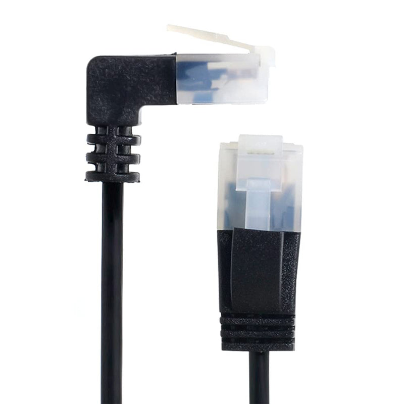 Xiwai Ultra Slim Cat6 Ethernet Cable RJ45 Up Angled to Straight UTP Network Cable Patch Cord 90 Degree Cat6a LAN for Laptop Router TV Box (1.0m) 1.0M
