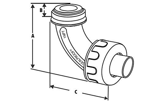 Sealproof 1-Inch 5 Pack Non-Metallic Liquid-Tight 90-Degree Conduit Connector Fitting, 1" Dia 5-Pack