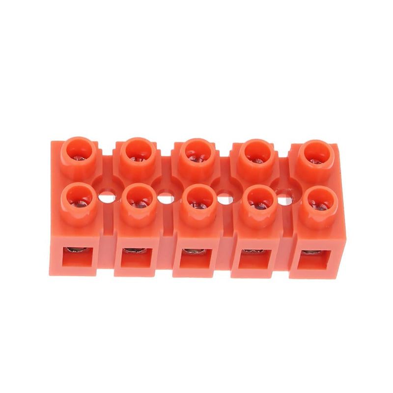 Jutagoss 5 PCS Dual Row Terminal Block H2519-5 Screw Terminal Electric Barrier Strip Block 5 Positions 600V 36A Wire Barrier Block Terminal