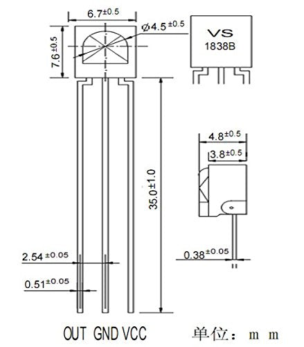 ELEDIY 20Pcs IR Receiver Diode VS1838B - 38KHZ