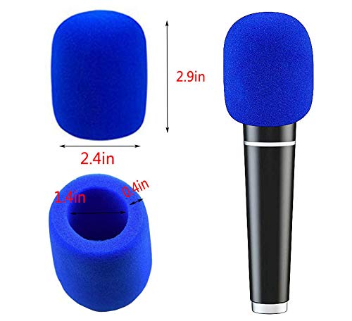 Luckkyme 20 Pcs Colorful Foam Microphone Cover Top Grade Thick Handheld Stage Mic Windscreen, 10 Color