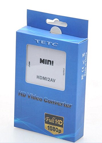 YOOYE Mini real 1080p HDMI2AV Video Converter + High Speed HDMI Cable( 5 Feet)+ RCA Composite Audio Video DVD TV AV(5 Feet)
