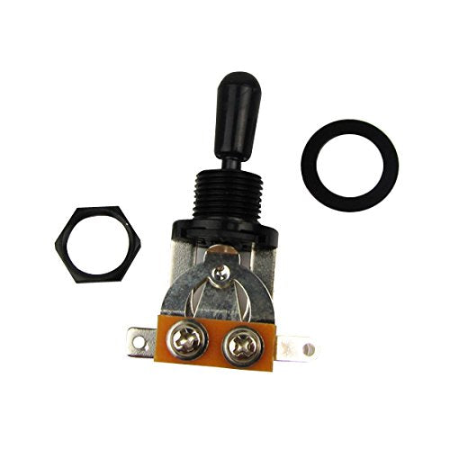 Musiclily Metric 3 Way Short Straight Guitar Toggle Switch Pickup Selector for Epiphone Les Paul Electric Guitar,Black Top with Black Tip(Pack of 2) Black Top