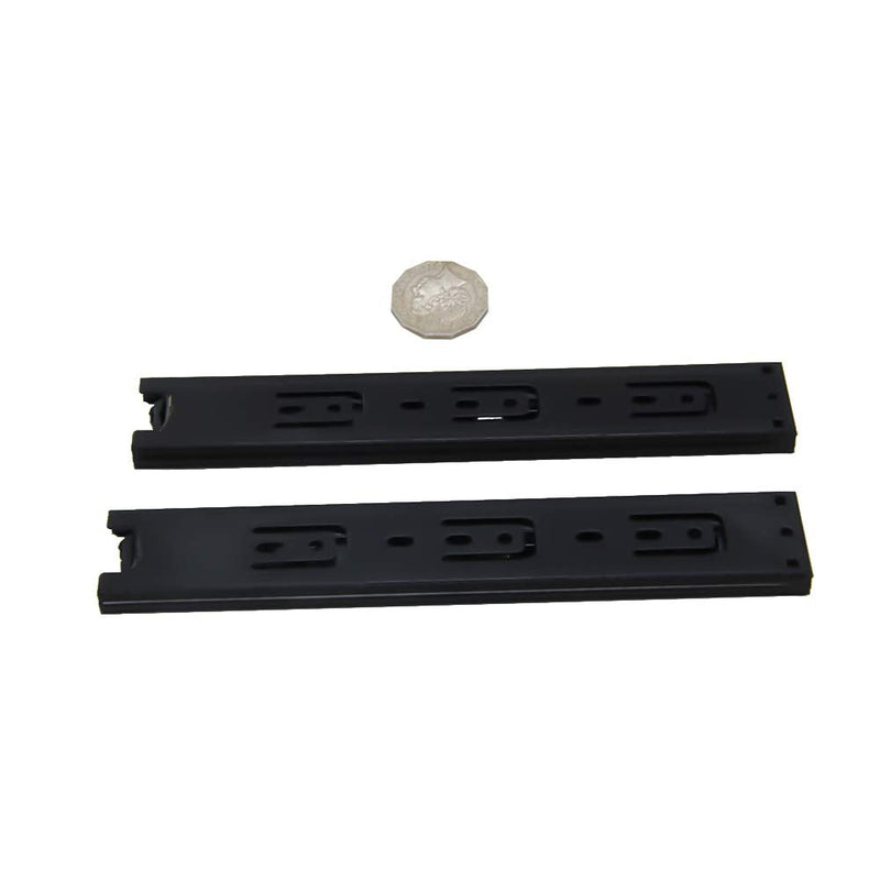 [AUSTRALIA] - Yinpecly Metal Ball Bearing Side Mount Drawer Slides 10" Cold Rolled Steel 42mm Width for Furniture Drawers Full Extension Ball Bearing Slide Track Rail 100LB Bearing Capacity Side Mount Black 1Pair 