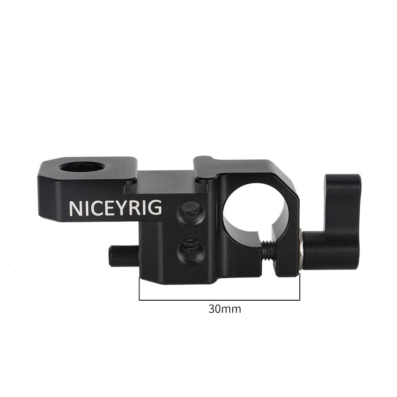 NICEYRIG 15mm Rod Clamp with Cold Shoe for Sony FX3, Sided Mount 15mm Extension Rod Rail Block - 491