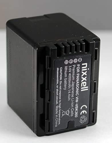 Nixxell Battery for Panasonic VW-VBK360 and Panasonic HC-V10 HC-V100 HC-V100M HC-V500 HC-V500M HC-V700 HC-V700M Many More Single Battery