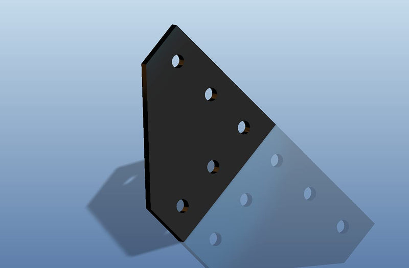 Aopin 2020 Series 5 Hole Surface Anodic Oxidation Black Aluminum Alloy Outside Joining Plate Profile 3D Printer Frame, Black 5Pcs