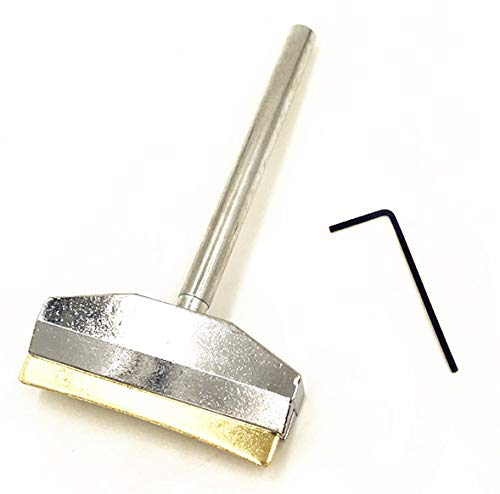 Jiayouy Luthier Tools Set Guitar Bass Fret Press Caul Fingerboard Pressing Tool + 9Pcs Brass Radian Fret Inserts with Hex Wrench - Silver