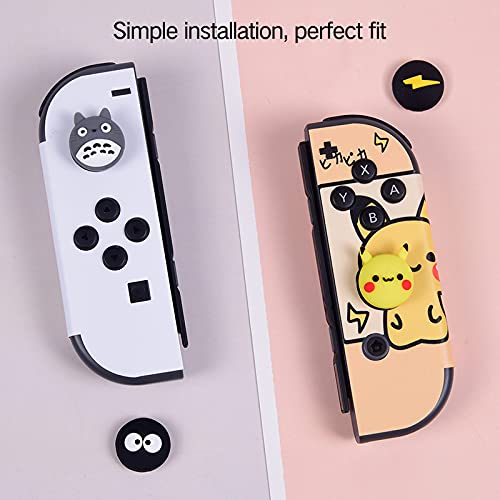 PERFECTSIGHT Cute Thumb Grip Cap Joystick Cap Compatible with Nintendo Switch Joy-con & Switch Lite, Kawaii Skin Grip Button Stick Cover Controller 3D Analog Ergonomic Kit Accessories (Stitch &Mike)