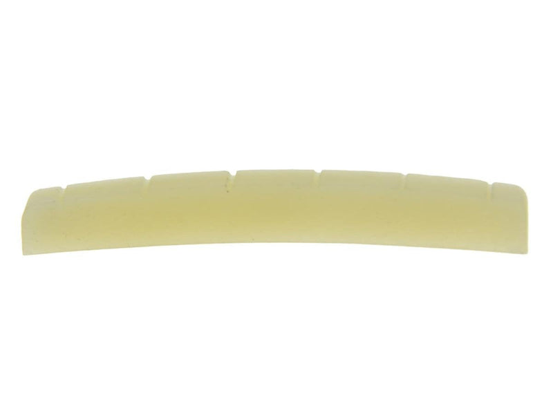 KAISH Curved 42mm Unbleached Pure Bone Nut Guitar Slotted Bone Nut for Strat/Tele 42x3.2mm