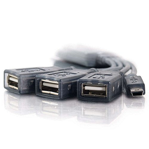 C2G USB Hub, 4 Port USB Hub Cable, USB Cable, 11 Inches, Grey, Cables to Go 27402