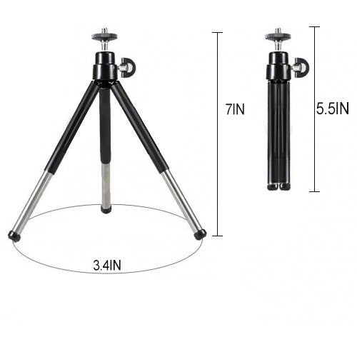 eCostConnection 7" Extendable Mini Tripod + with Universal Smartphone Mount and Bluetooth Wireless Remote Control Camera Shutter for Smartphones & Microfiber Cloth b)Tripod + Mount + Remote