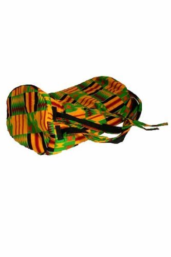 [AUSTRALIA] - African Kente Print Djembe Bag - Backpack style case fits 12.5" x 22" djembe drums - Zip top opening 