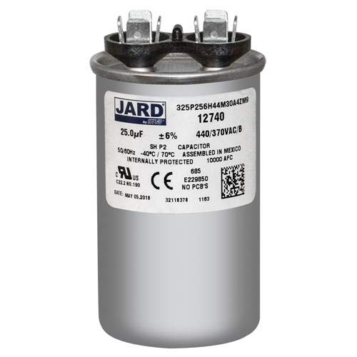 97F9606-25 uf MFD 370 or 440 Volt VAC - Genteq Round Run Capacitor Jard Upgrade