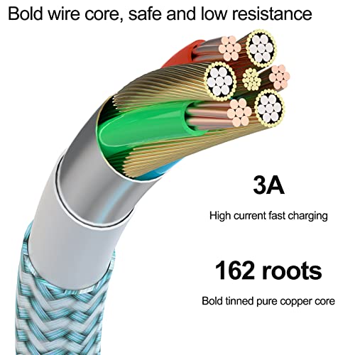 iPhone Charger [Apple MFi Certified] 6Pack 3/3/6/6/6/9 FT Long Lightning Cable Fast USB Charging High Speed Data Cord Compatible iPhone 14 13 12 11 Pro Max XR XS X 8 7 6 Plus SE - Pastel Cute Colors