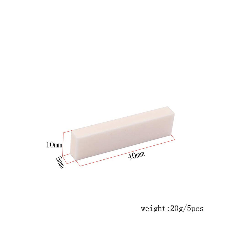 [AUSTRALIA] - Alnicov 5 Pieces Vintage Blanks Buffalo Bone Nut for Guitar Ukulele Accessory 40x10x5mm 